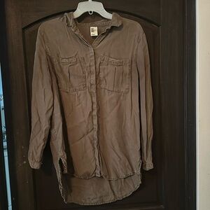 Army green button up